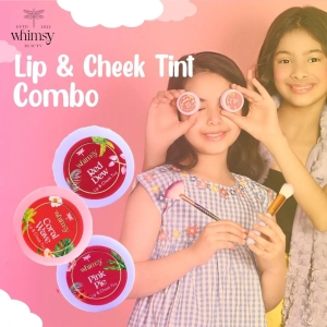 Combo of Lip & Cheek Tints - Pink Pie, Coral Wave and Red Dew For Teen and Preteen Girls