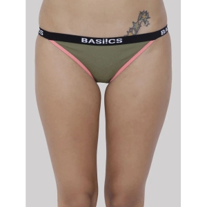 BASIICS By La Intimo - Olive BCPBR09 Cotton Lycra Solid Womens Bikini ( Pack of 1 ) - None