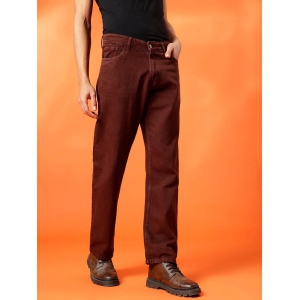 BWOLVES Men''s Clean Look Cotton Jeans: Effortless Style in Coloured Shade Rust-38