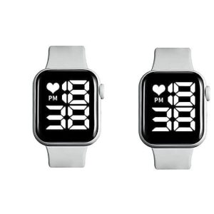 Exelent Square Digital Watch for Kids (Pack of 2, White)