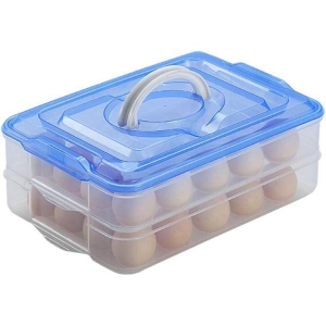 NILKANT ENTERPRISE24 Grid Egg Storage Box Egg Refrigerator Storage Tray, Stackable Plastic Egg Containers for Fridge Kitchen Size of the 24 egg storage box is (31x23x6) Cm