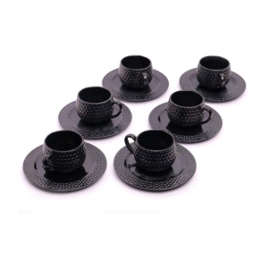 Nikware - Melamine Single Walled Coffee Set 200 ml ( Pack of 6 ) - Black