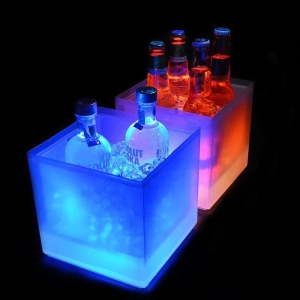 LED Square Double Layer Ice Bucket