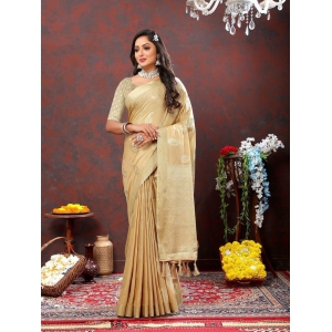 Cream Cotton Woven Design with Zari Weaving Design Saree