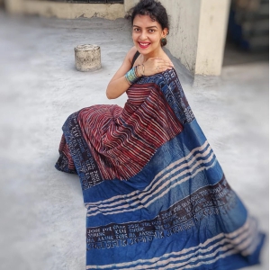 Indigo Bengali saree