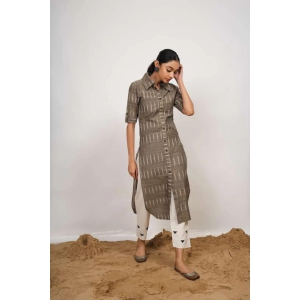 Grey Ikat Kurta-L