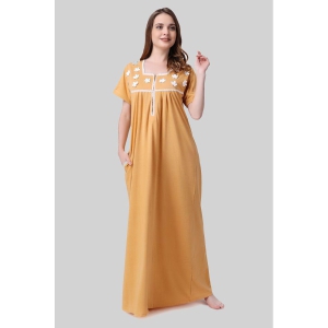 Affair - Yellow Cotton Blend Women''s Nightwear Nighty & Night Gowns ( Pack of 1 ) - None