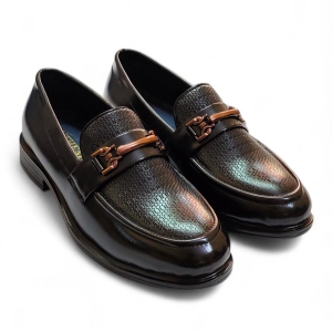 Styled Feet single strap black slip-on loafer-10