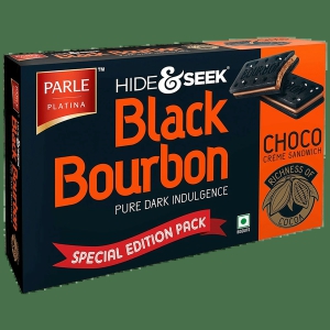 Parle Platina Hide & Seek Black Bourbon Creme Sandwich - Choco, 300 G