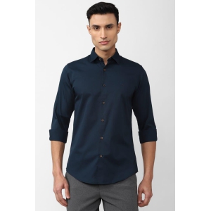 Men Navy Slim Fit Solid Full Sleeves Casual Shirt