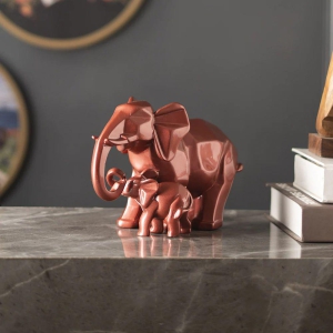 Mother's Passionate Love Rose Gold Tusker Statue