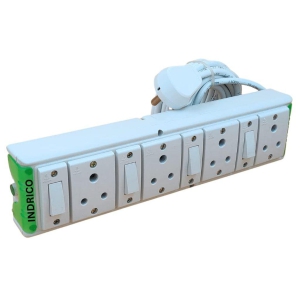 indrico-extension-boards-with-individual-switch-of-4-sockets-with-5-meter-long-cable-pvc-white