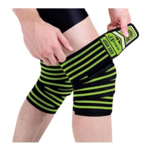 MuscleXP - Black Fiber Knee Wrap ( 1 Pair ) - One Size