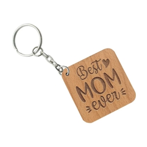 Asmi Collection Beige Wood Keychain - Pack of 1