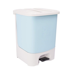 NURAT18 L Modern Step On Dustbin With Lid For Kitchen(Light Blue)