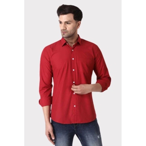 Springberry - 100% Cotton Slim Fit Red Men's Casual Shirt ( Pack of 1 ) - None