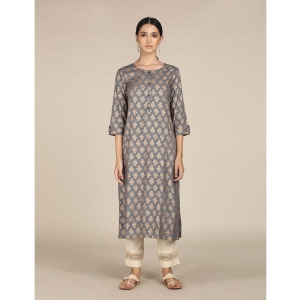 Karigari - Straight Rayon Grey Women's Kurti ( Pack of 1 ) - None