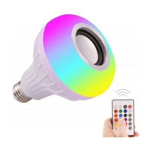 INSHOP Led Bulb with Bluetooth Speaker Mucic Light Bulb + Rgb Light Ball Bulb with Remote Control - Multicolor