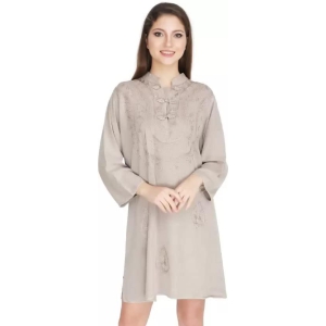 Women's Plus Size Tunic Tops Summer Long Sleeve Round Neck Blouses-Dress Ruffle Flowy Up T Shirts