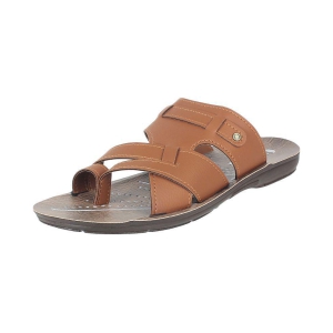 Inblu Tan Synthetic Leather Slippers - 10