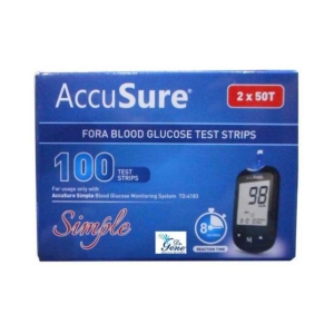 ACCUSURE 100 SIMPLE STRIPS PACK ONLY (50*2) Expiry June 2024