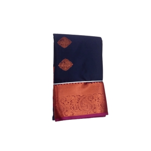 Cotton Silk Saree(Navy Blue)