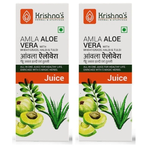 Krishna's Herbal & Ayurveda Amla Aloevera WG Haldi Tulsi Juice 500 ml ( Pack of 2)