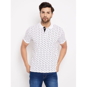 Wild West Cotton Blend Regular Fit Printed Half Sleeves Mens Polo T Shirt - White ( Pack of 1 ) - None