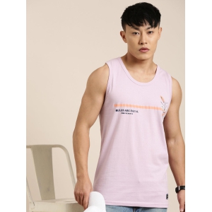 JOVEN Men Lavender Printed Innerwear Vest-M / Lavender