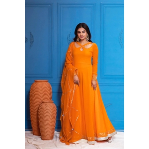 Mimosa Yellow Anarkali with Dupatta-XL