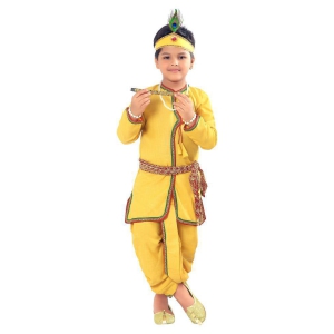 Ahhaaaa Kids Ethnic Yellow Krishna Dress For Baby Boys - None