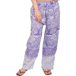 Aster-Purple Casual Trousers from Pilkhuwa with Printed Palm Trees