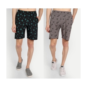 Zeffit - Multicolor Cotton Blend Mens Shorts ( Pack of 2 ) - None