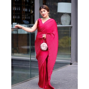 Hot Red Saree | Pleated Saree | Designer Saree | Wedding Saree | Indian Wedding Ruffle Saree| Party Wear Saree | Traditional Bollywood Saree  by Rang Bharat
