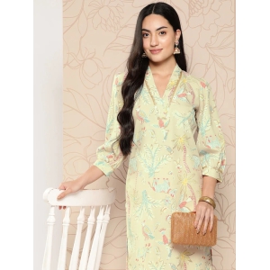 Women Floral Printed Gotta Patti Crepe Kurta