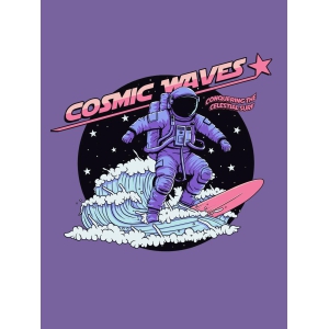 Cosmic Waves Tshirt-X-Large / Purple