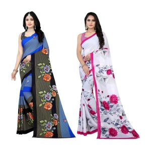 LEELAVATI - Multicolor Georgette Saree With Blouse Piece ( Pack of 2 ) - Multicolor