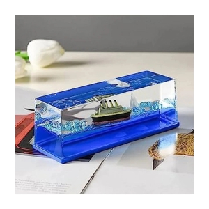 Car Interior Dashboard Decoration Titanic Wave Cruise Ship Liquid Wave Cruise Ship Decoration Showpiece for Home Decor Car Dashboard Living Room Office