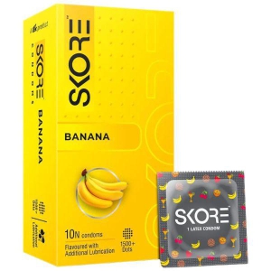 Skore Flavored Dotted & Coloured Banana 10 Condoms