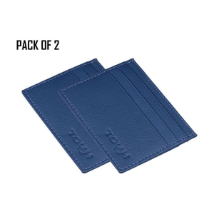 Tough Blue Leather RFID Protected 6 Slot Card Holder For Men & Women - Blue