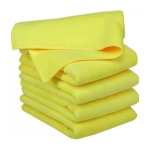 INGENS - Yellow 250 GSM Microfiber Cloth For Automobile ( Pack of 5 )