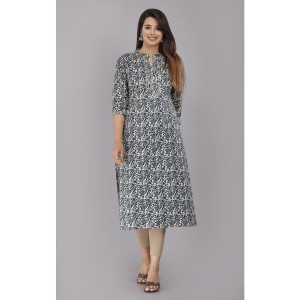 HIGHLIGHT FASHION EXPORT - Blue Cotton Womens Straight Kurti ( Pack of 1 ) - None