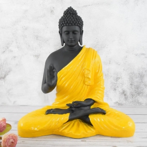 Big Size Meditating Buddha Idol : Yellow