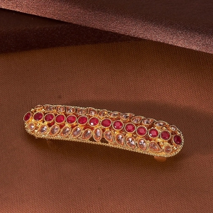 Antique Classic Hair Clip With Gold Plating-RUBY