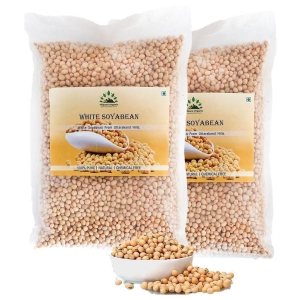 Hillpure Organic White Soyabean 1000 gm Pack of 2