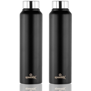 Speedex Simplex-Black-PK-2 Black 1000 mL Steel Fridge Bottle set of 2 - Black