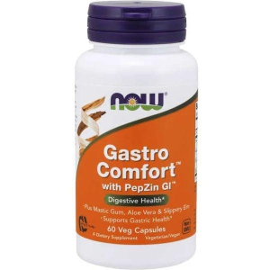 NOW Foods Gastro Comfort with PepZin GI 60 Veg Capsules