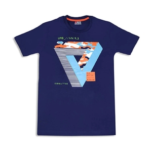 Super Squad  Boys Navy Blue colored Printed Tshirts - None