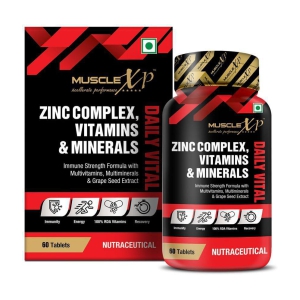 MuscleXP Zinc Complex Vitamins & Minerals Daily Vital, 100% RDA, MultiVitamins, Multiminerals & Grape Seed Extract, 60 Tablets