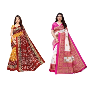 Pretty Printed Mysore Silk Saree(Buy 1 Get 1)-Free Size